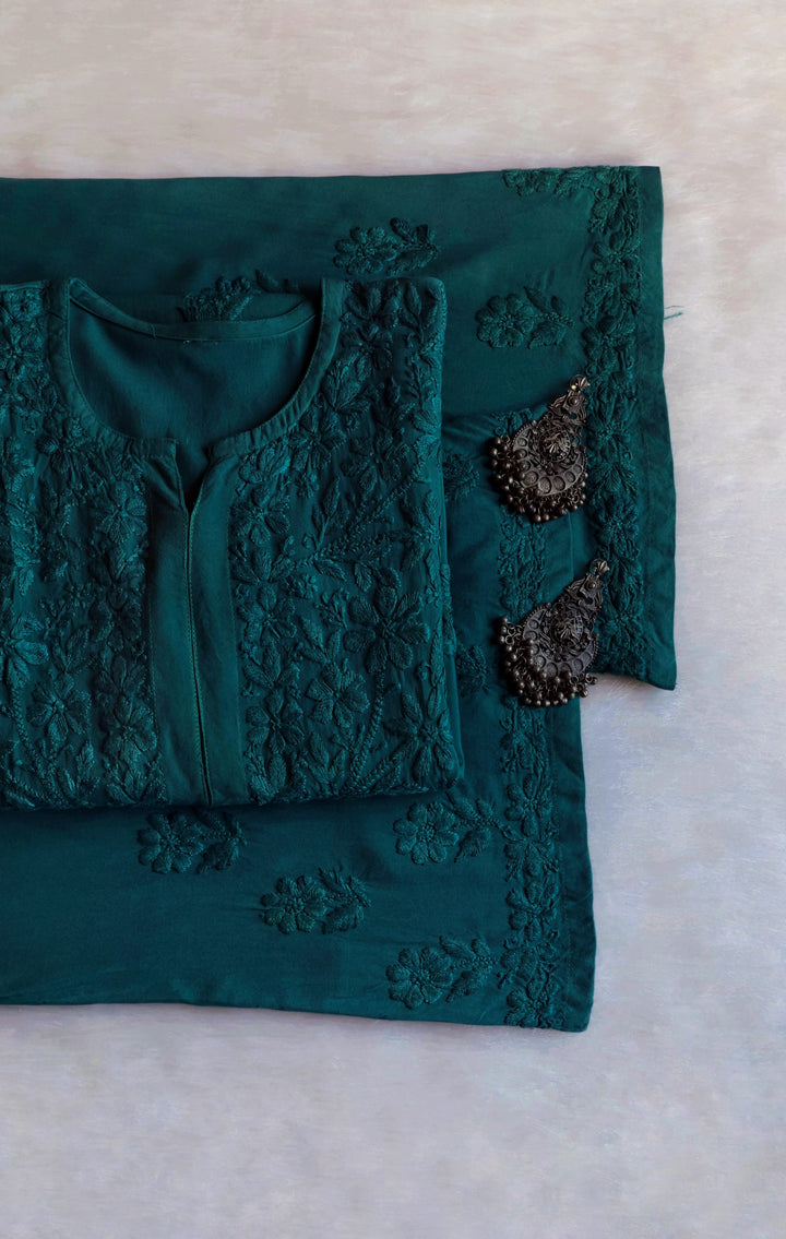 Iqra Deep Green 2 piece Rayon set