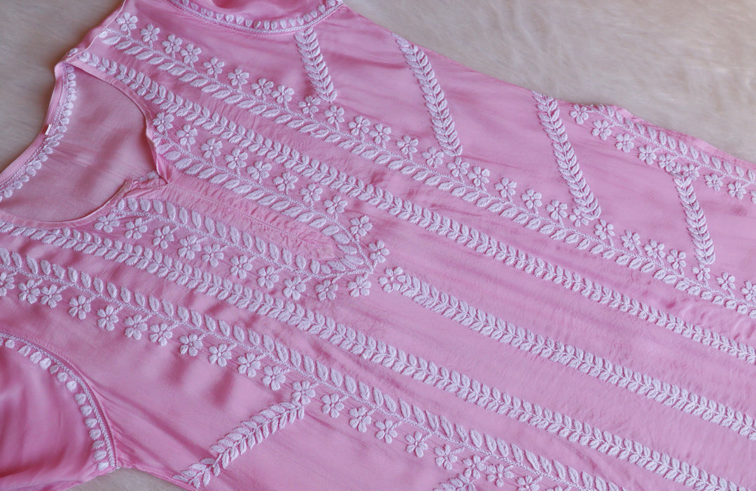 Hanaa Baby Pink Crepe Silk Kurta