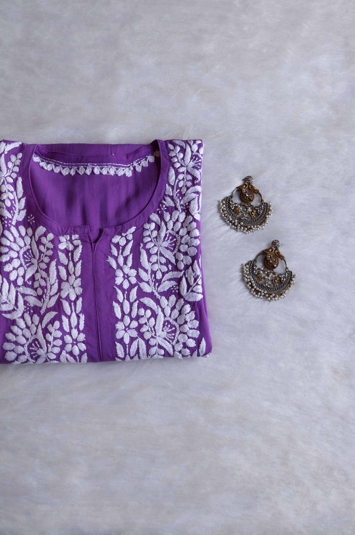 Raaha Purple Long Rayon kurta