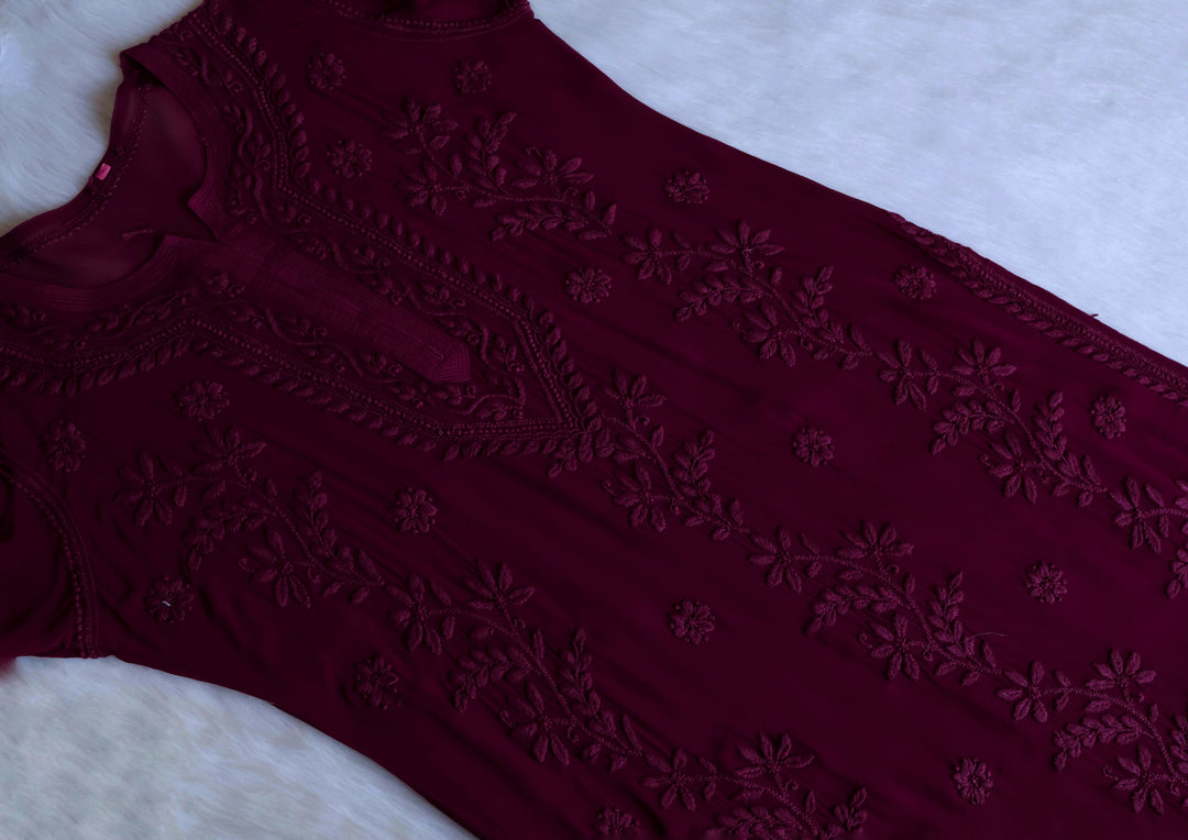 Mehr Deep Purple Viscose Georgette Kurta