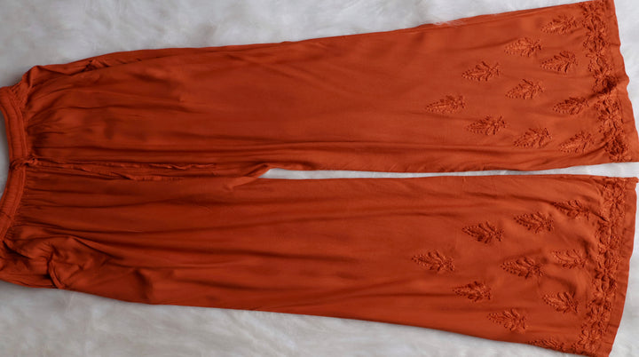 Nazakat Orange 2 piece Rayon set