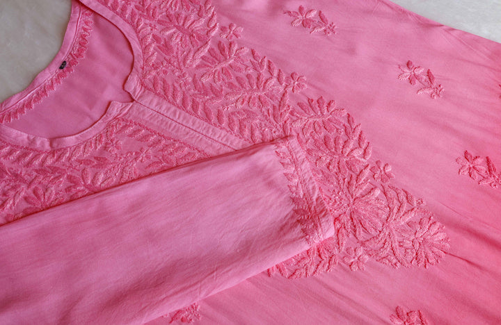 Amirah Peach Ombre Long Rayon Kurta
