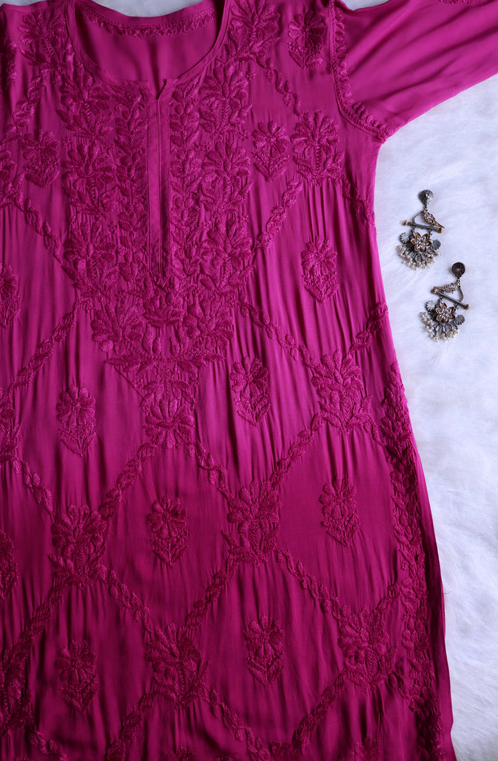 Alanah Deep Pink Long Modal Kurta