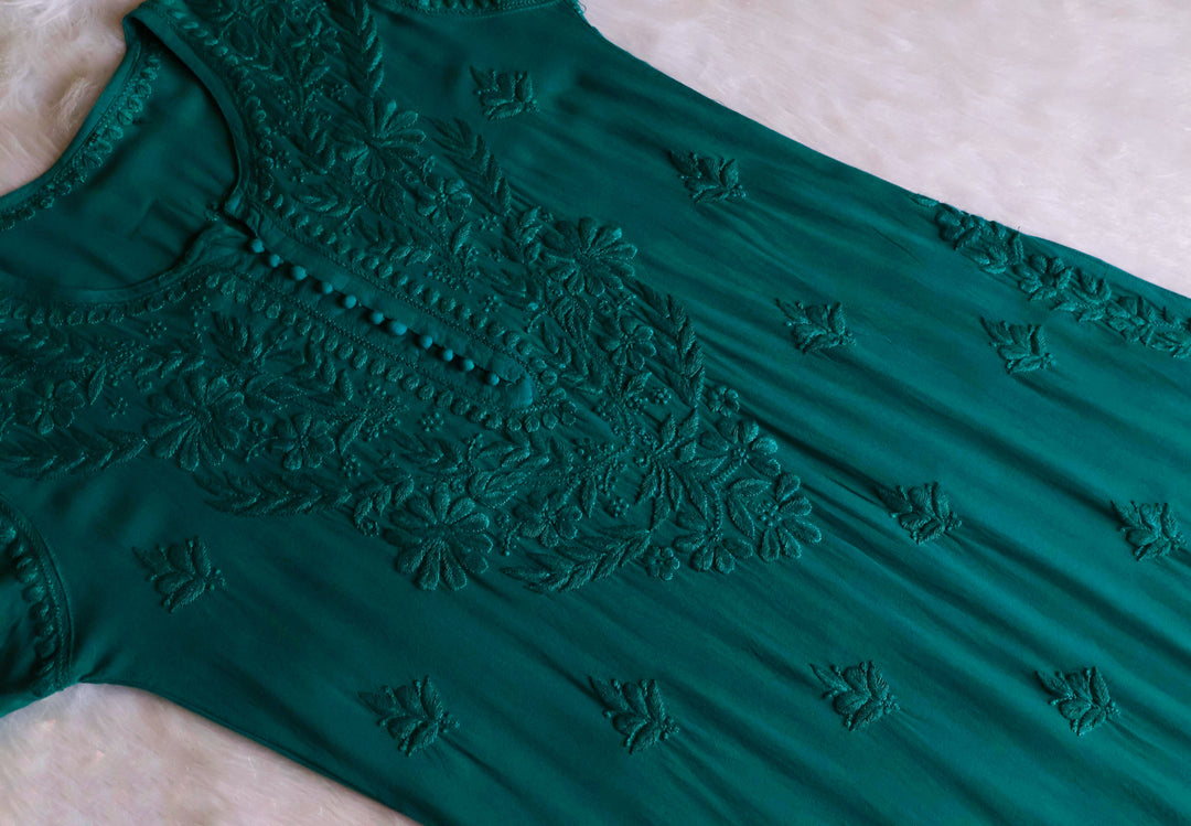 Enaara Sea Green Potli Button Rayon set