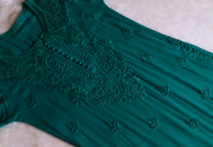 Enaara Sea Green Potli Button Rayon set