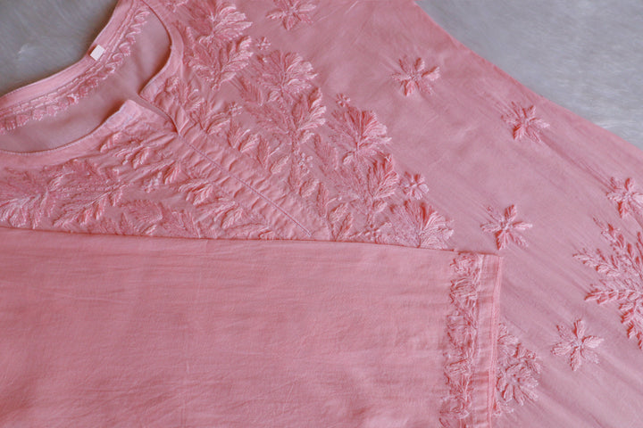 Zaira Peach Pure Cotton Kurta