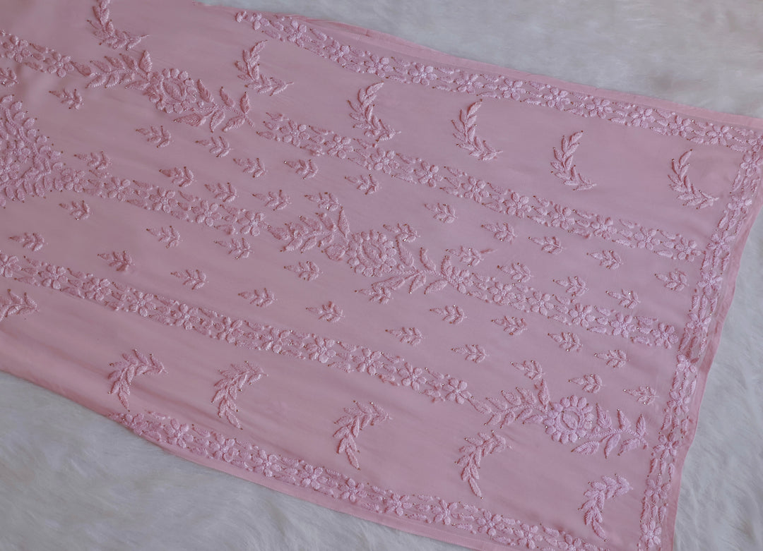 Zamda Rose Beige Viscose Georgette Kurta