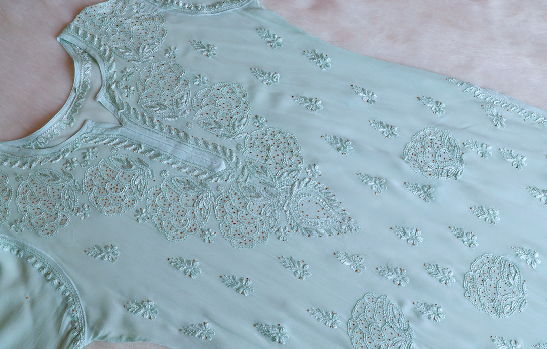 Hanaa Mint Green Viscose Georgette Kurta