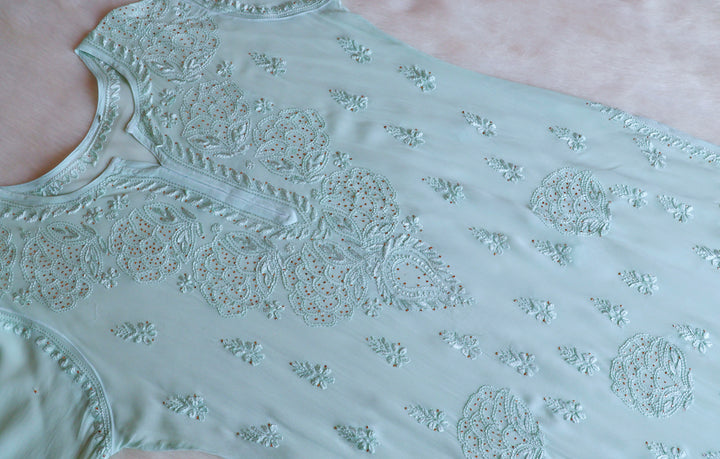 Hanaa Mint Green Viscose Georgette Kurta