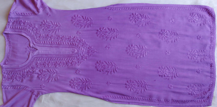 Laila Lavender Ombre Long Rayon Kurta