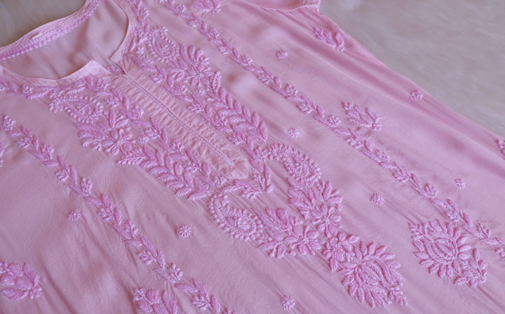 Haania Baby Pink Pure Muslin Kurta