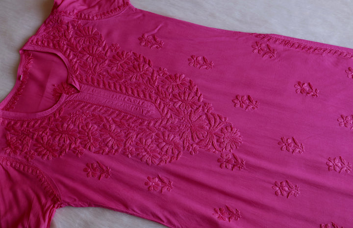 Amirah Hot Pink Long Rayon Kurta