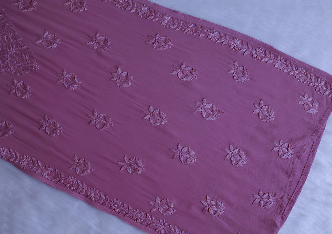 Zimra Dusty Purple Viscose Sleeveless Set - Noor Chikankari