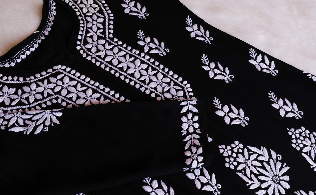 Amaara Black Rayon Kurta Set