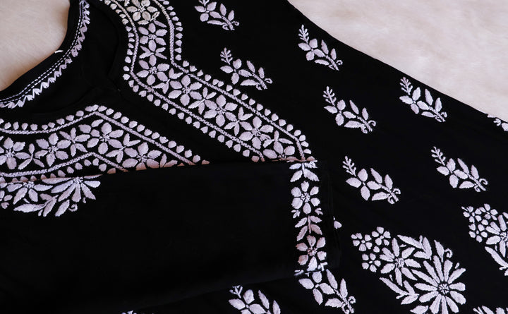 Amaara Black Rayon Kurta Set