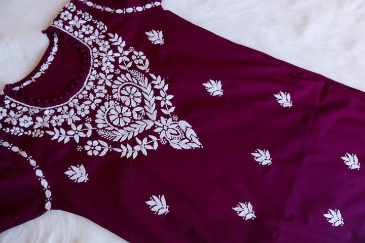 Layla Deep Purple Cotton Kurta