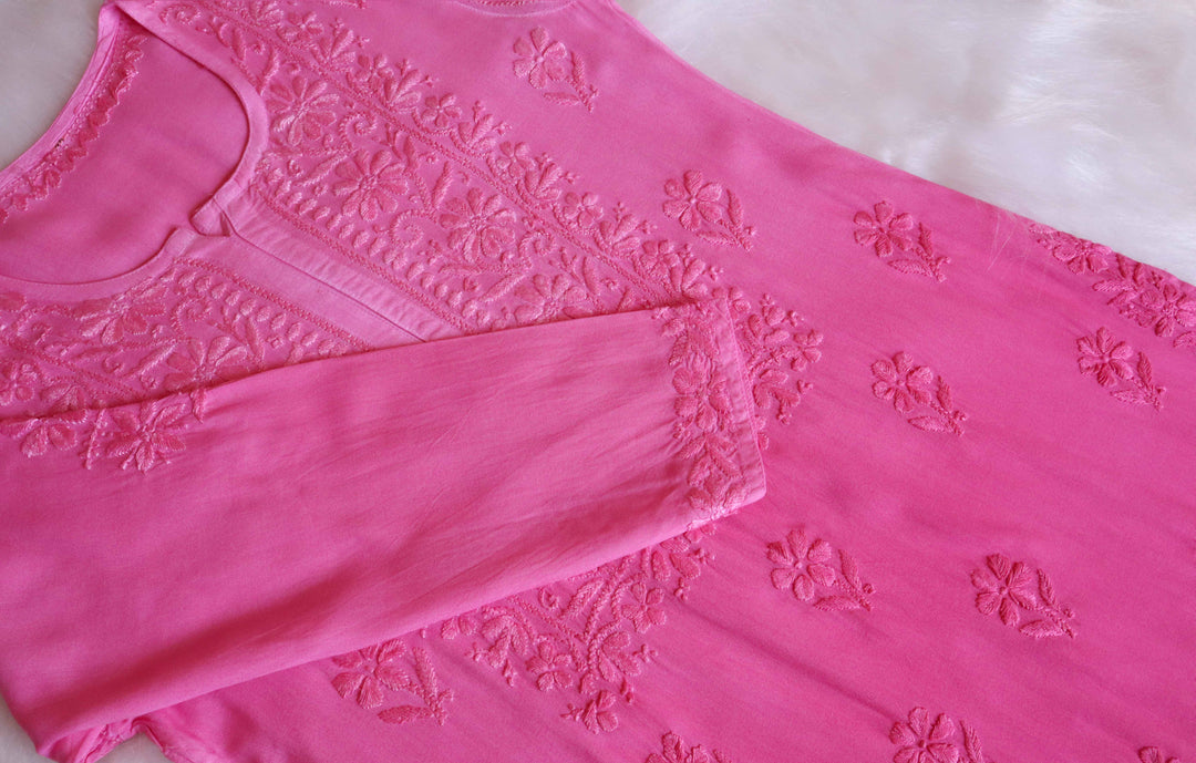 Aayat Baby Pink Rayon Kurta Pant set