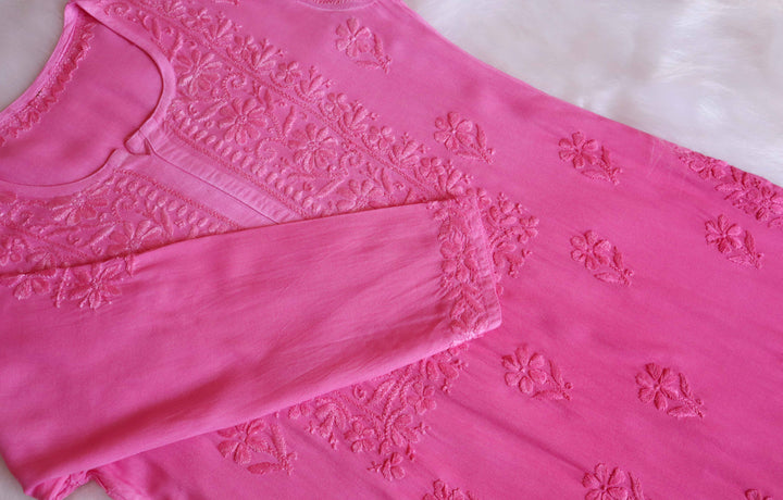 Aayat Baby Pink Rayon Kurta Pant set