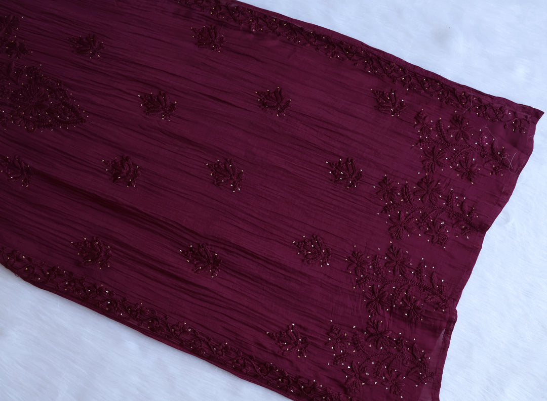 Naqsh Deep Purple Pure Chanderi Mulmul Set