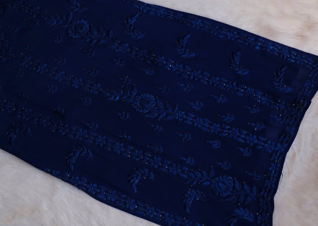 Zamda Royal Blue Viscose Georgette Kurta