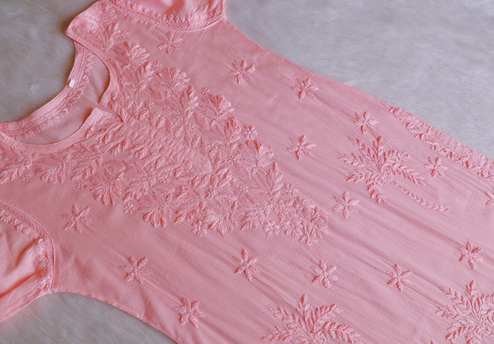 Zaira Peach Pure Cotton Kurta