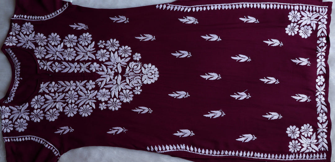 Mariyam Plum Long Rayon kurta