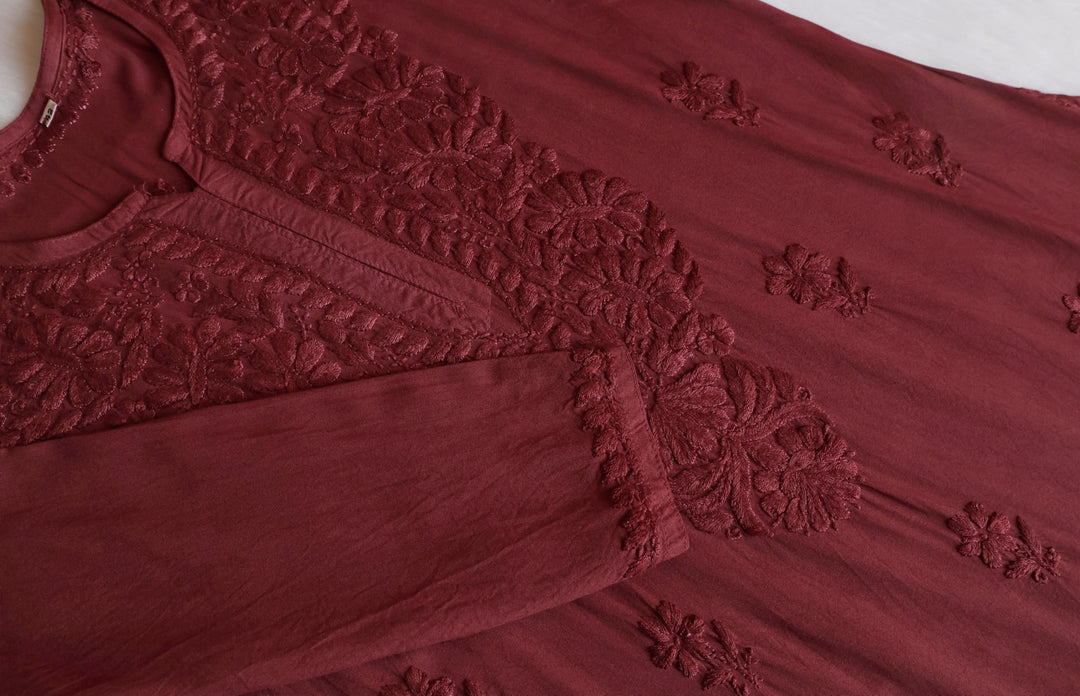 Amirah Rose Brown Long Rayon Kurta