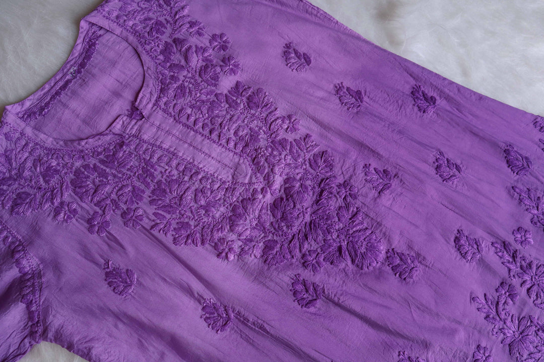 Layla Lilac Purple Short Chanderi Kurta