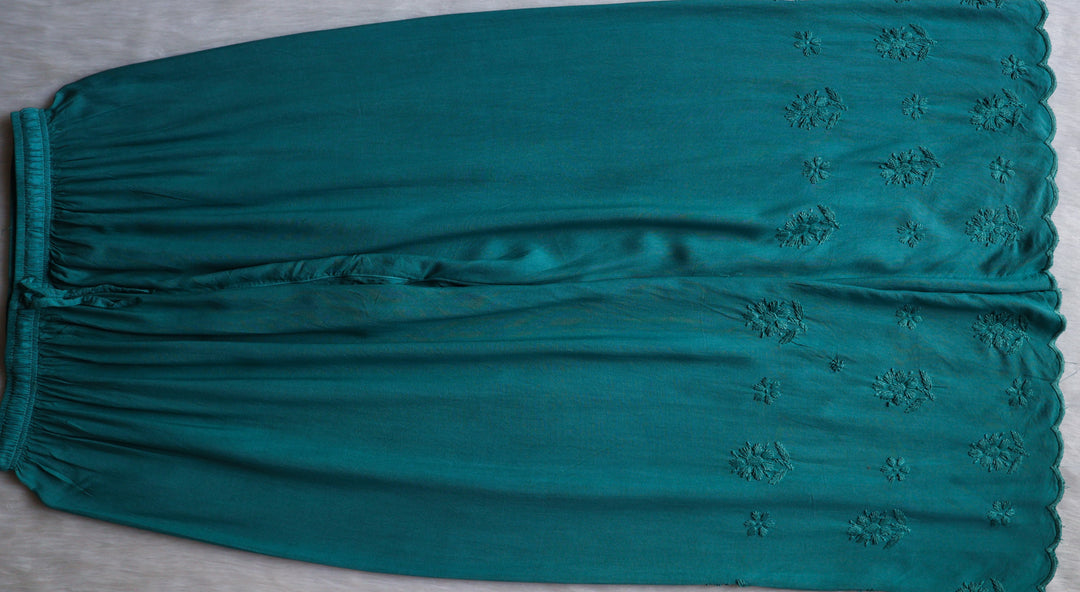 Alishba Sea Blue Scalloped Rayon set
