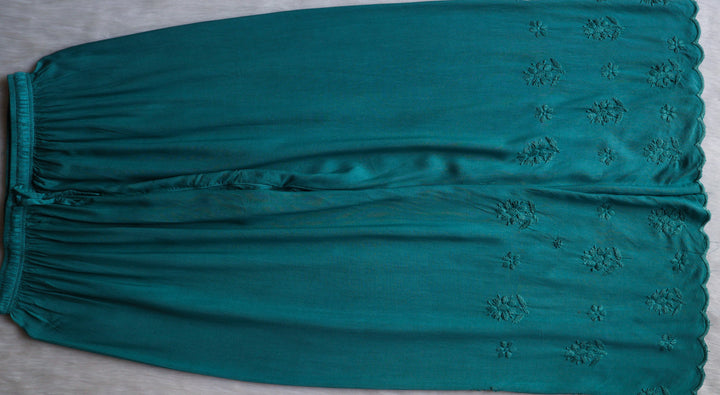 Alishba Sea Blue Scalloped Rayon set