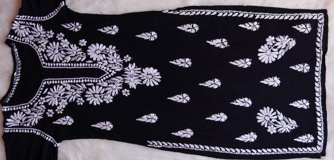 Duaa Black Long Rayon kurta