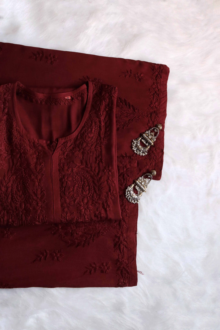 Nazakat Chocolate Brown  2 piece Rayon set