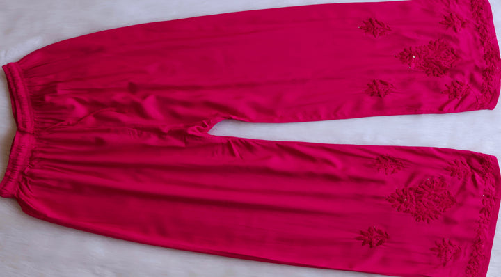 Naira Deep Pink Rayon Mukaish 3 Piece Set