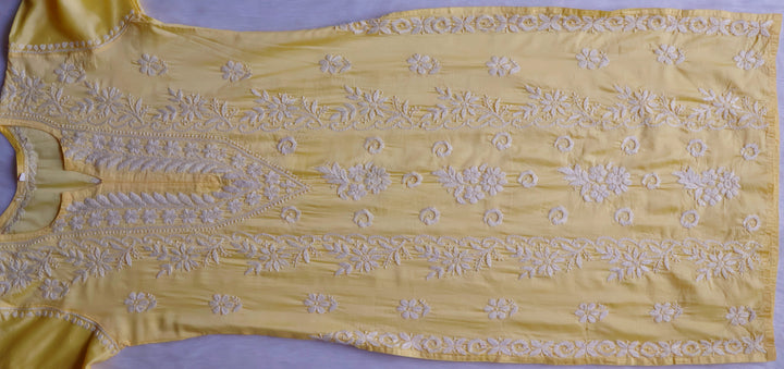 Zargul Yellow Premium Chanderi Silk Kurta