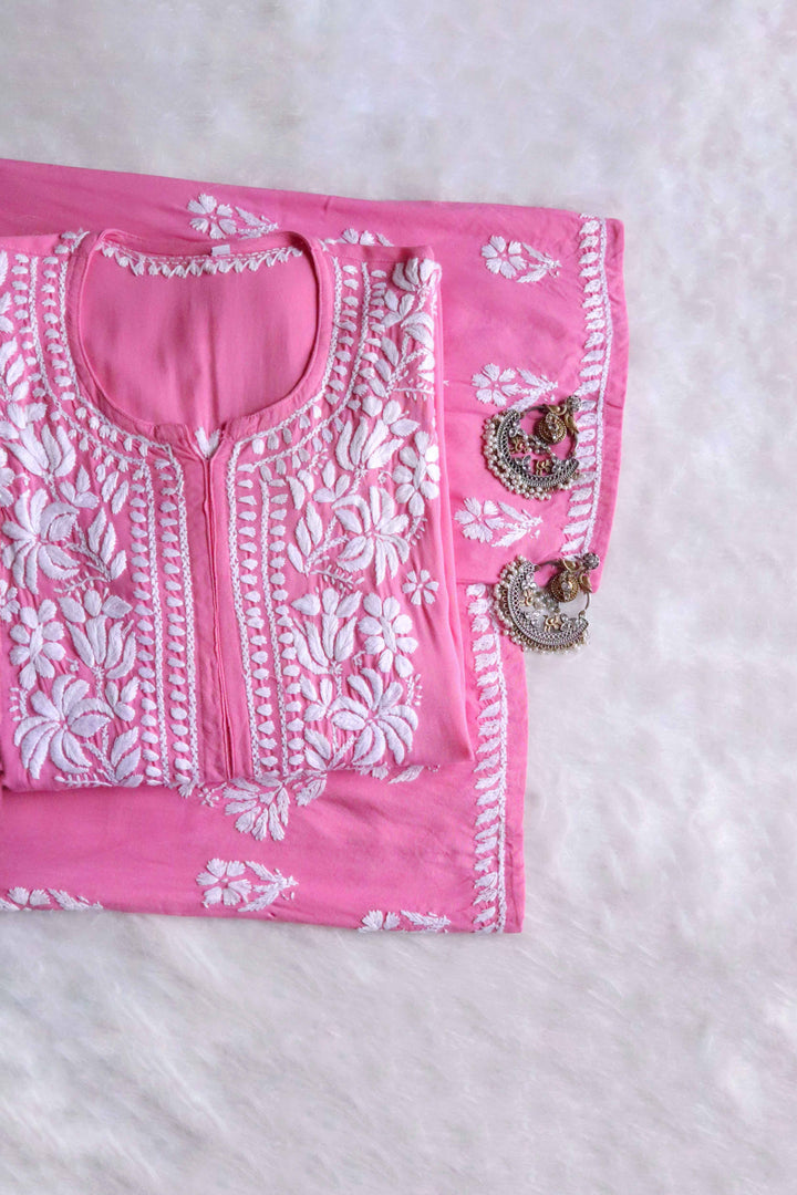 Zainab Baby Pink Rayon Kurta Pant set