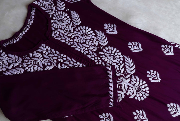 Rahaa Deep Purple Long Rayon kurta
