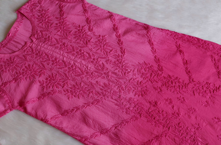 Jannat Baby Pink Pure Chanderi set - Noor Chikankari