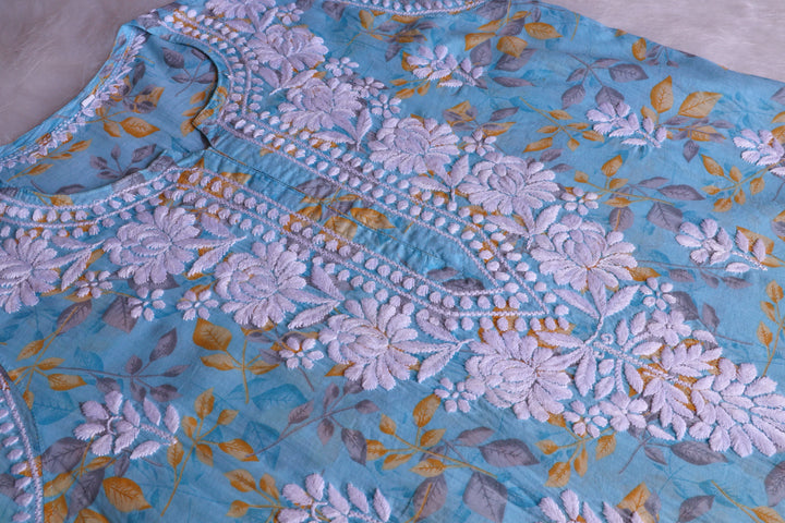 Iris Sky Blue Pure Mulmul set