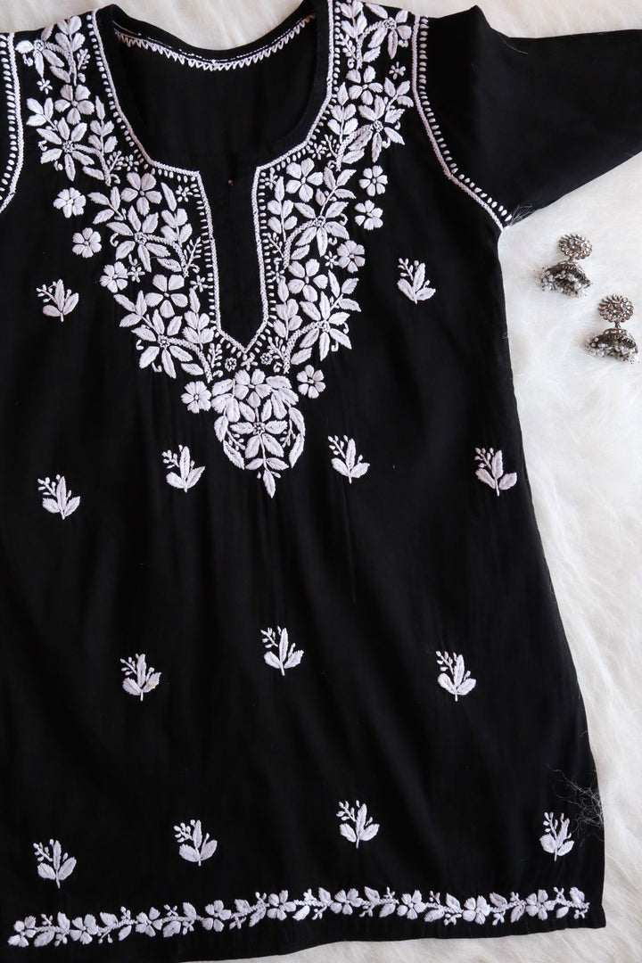 Aira Black Short Mulmul kurta