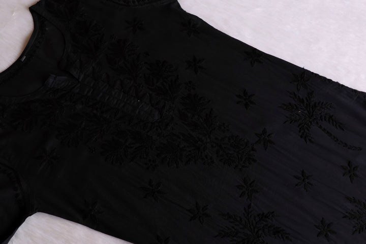 Zaira Black Pure Cotton Kurta