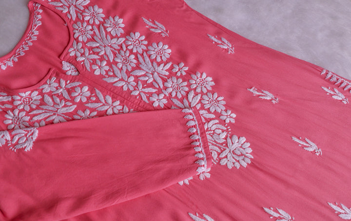 Mariyam Pastel Peach Long Rayon kurta
