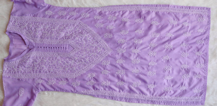 Zahrah Lavender Cotton Mulmul long kurta