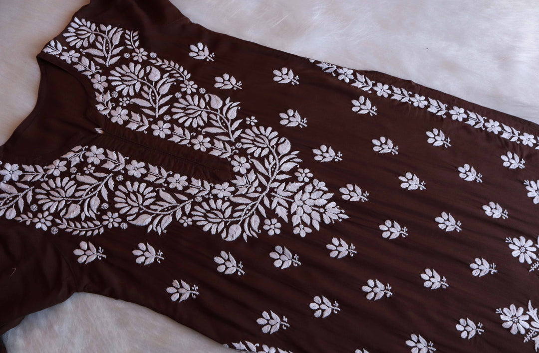 Ferisha Chocolate Brown Long Modal Kurta