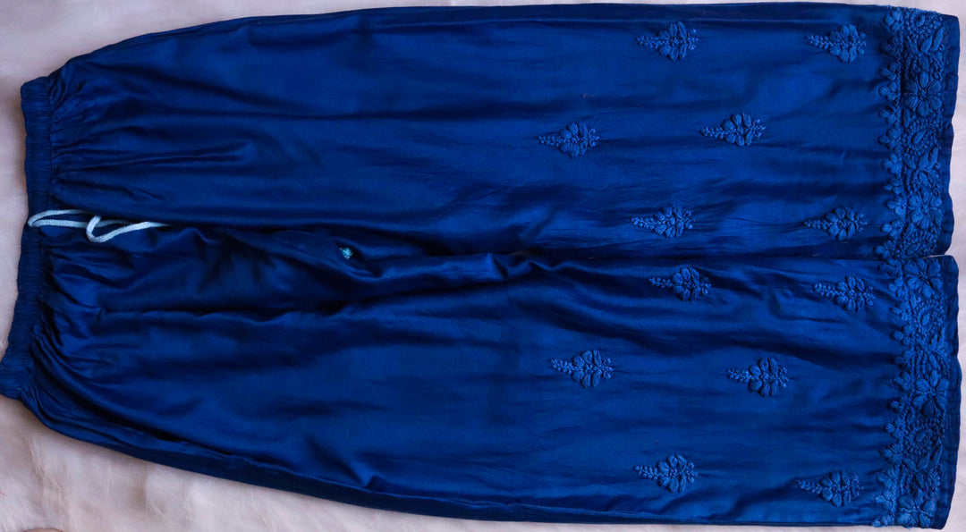 Zimra Luxe Royal Blue 3 Piece Pure Chanderi set