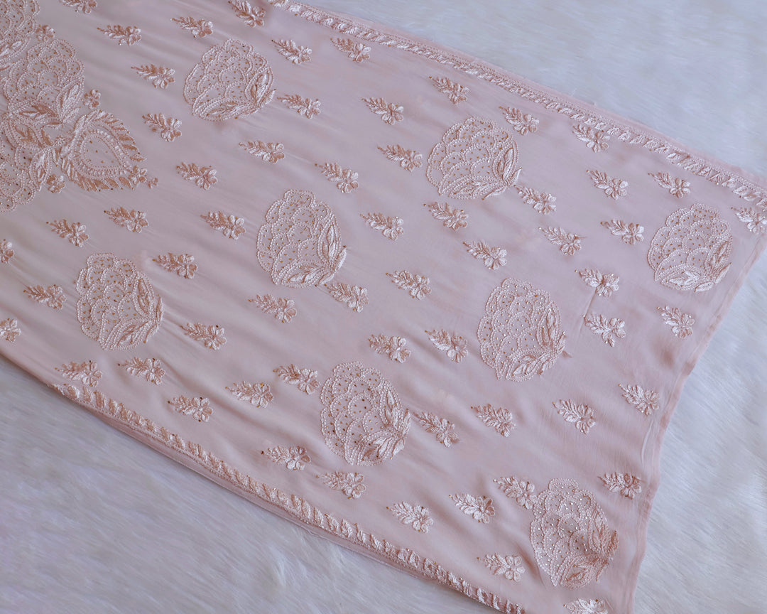 Hanaa Beige Viscose Georgette Kurta
