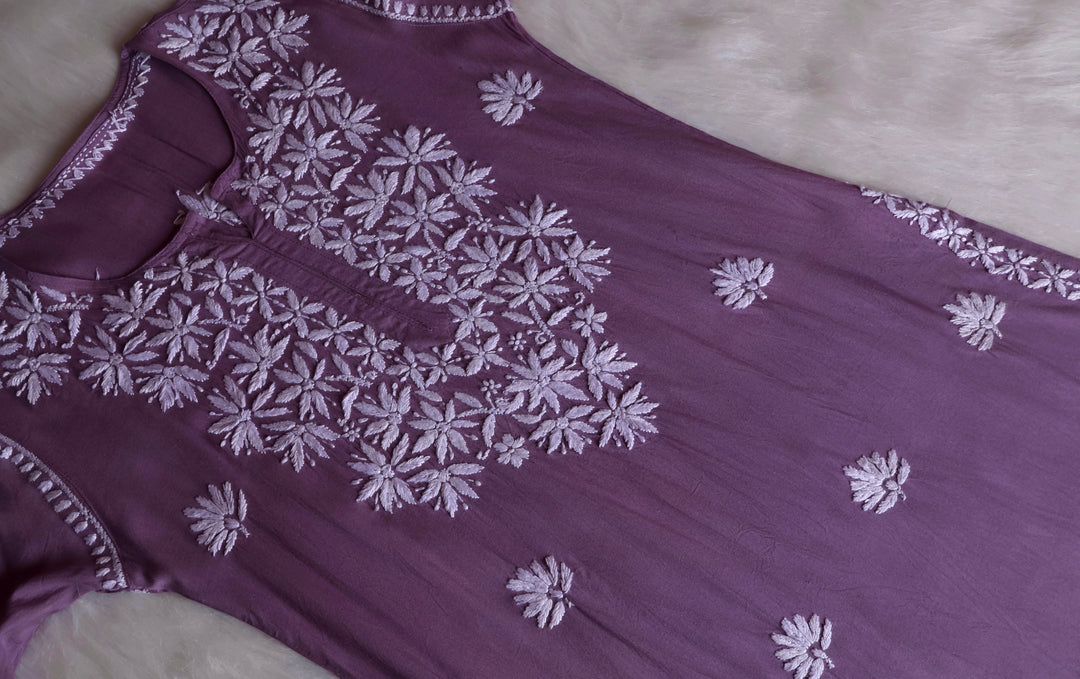 Haala Dusty Purple Long Rayon Kurta