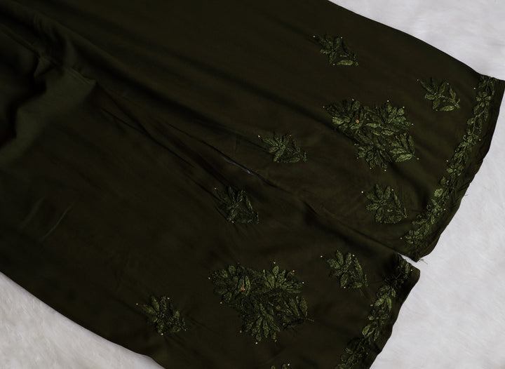 Naira Olive Green Rayon Mukaish 3 Piece Set