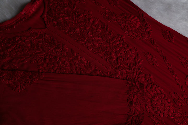 Anam Maroon Modal Ombre Kurta Pant set