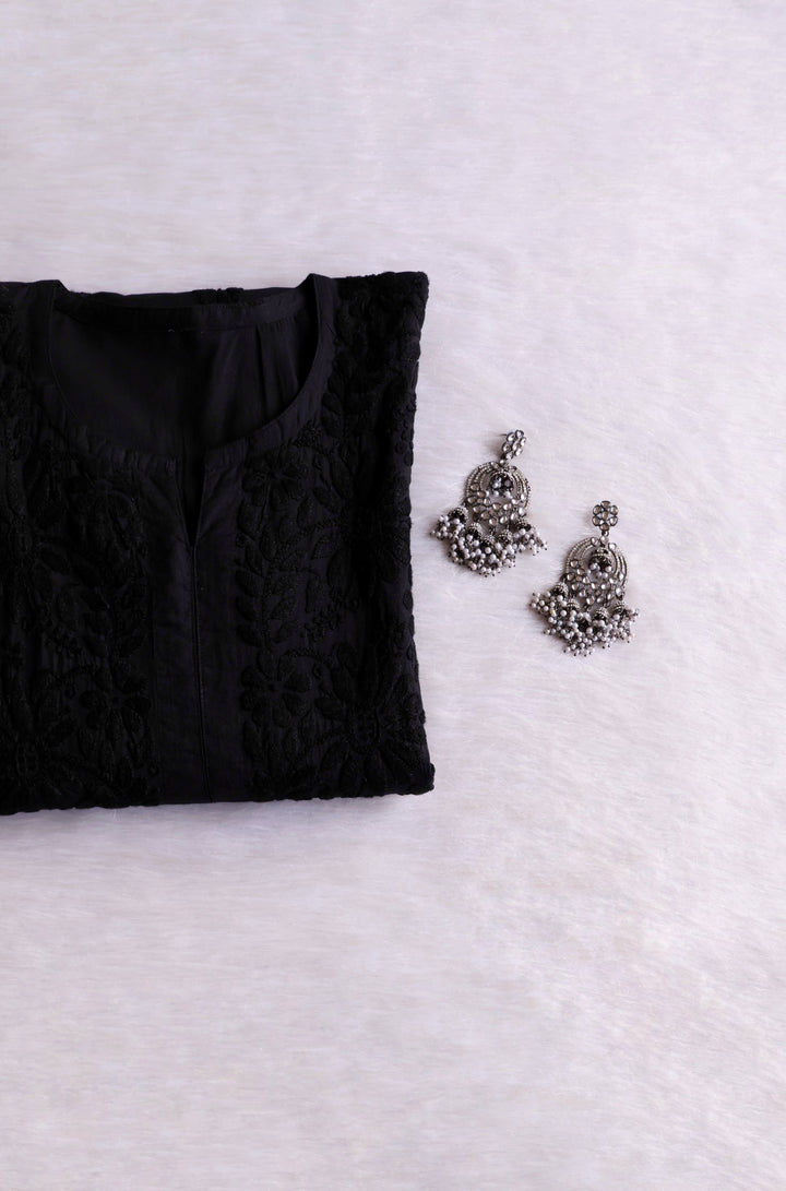 Anah Black Pure Cotton Kurta