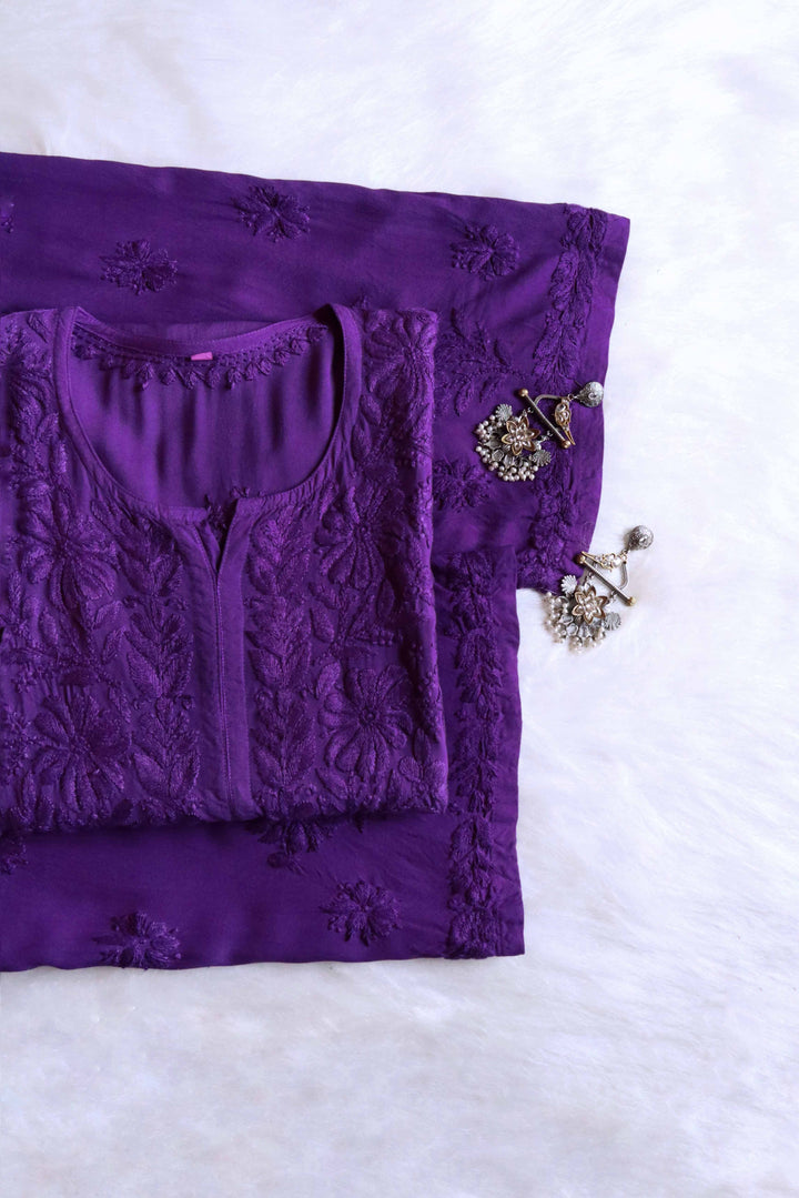Farhaa Purple 2 piece Rayon set